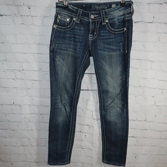 Miss Me Denim - Miss Me Distressed Signature Skinny Jeans Women's Size 25